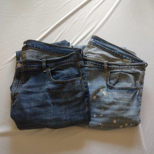 Old Navy Distressed Boyfriend w/ Cuffed Ankle - TWO (2)